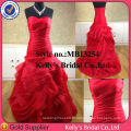 Vestidos de bola de máscaras Red Sweetheart Decote Roseta saia organza Mermaid casamento vestido ebay Evening Dresses